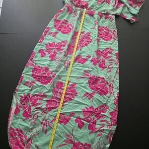 Floral Green and Pink Maxi Dress
